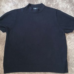 Mock neck/ crew neck short sleeve sweater